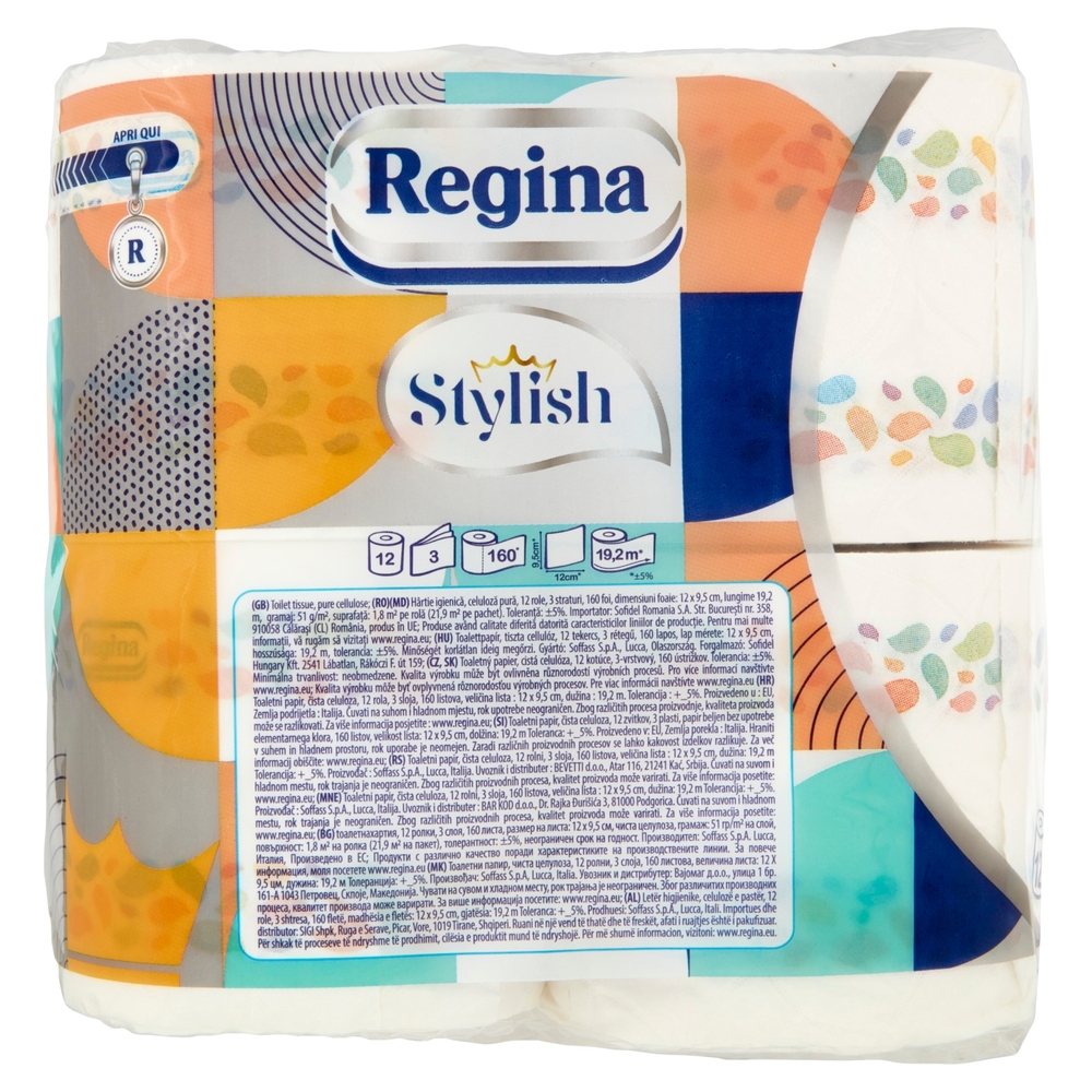 Regina Stylish carta igienica 12 rotoli